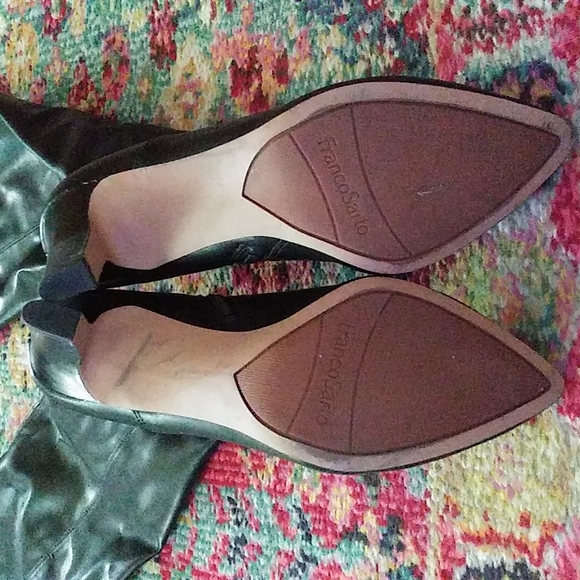 Franco Sarto Black Knee High Heeled Boots - Picture 3 of 4